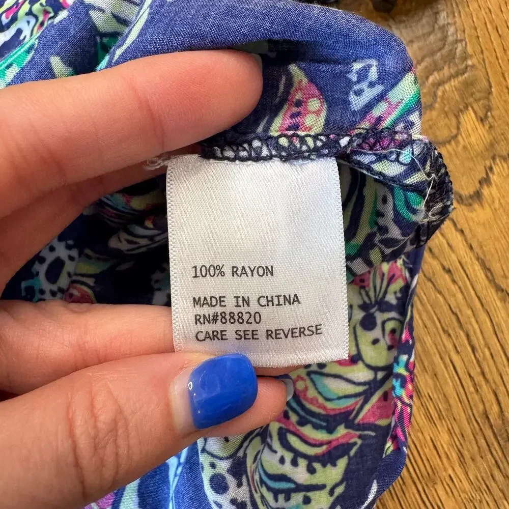 St. Tropez West Floral Tie Front Blouse and Navy Sunny Leigh Palazzo Pants XL